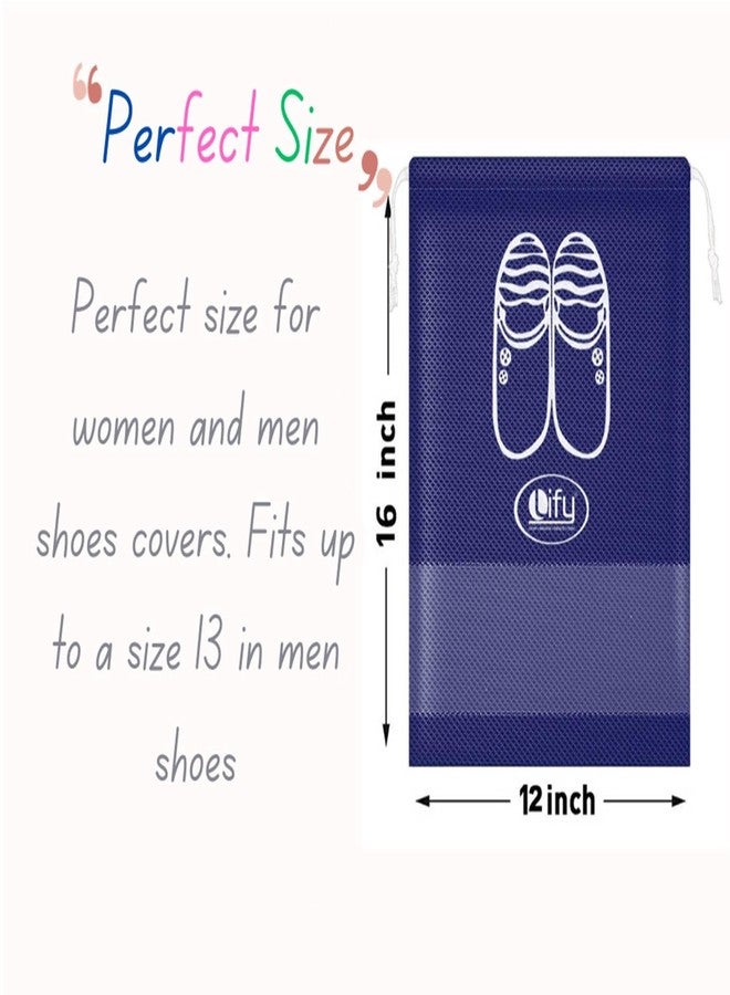 ليفي حقائب أحذية السفر من ليفي، حقائب حمل أحذية محمولة - منظمات تعبئة للرجال والنساء - أزرق فاتح (6 قطع) + أزرق داكن (6 قطع) - عبوة من 12 قطعة - Image 2